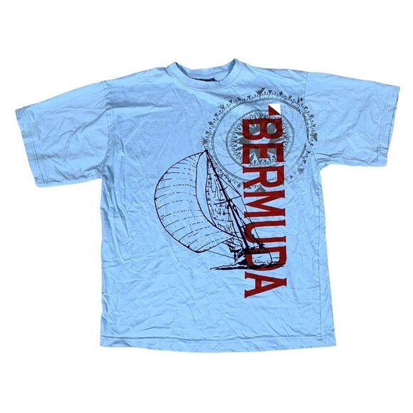 Davison's of Bermuda Sailboat Light Blue T-Shirt Size XXL - Picture 1 of 4